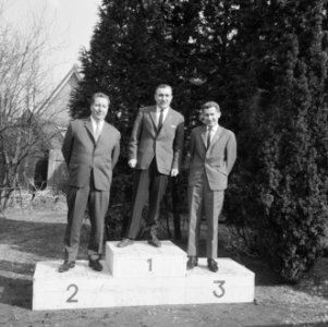 Europese kampioenschap ankerkader 471 te Apeldoorn, v.l.n.r. Spielman, Oosterho, Bestanddeelnr 917-5401