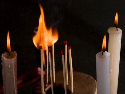 Matches candles light
