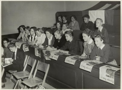 Europees Jongerenforum in de Raadzaal van het stadhuis, NL-HlmNHA 54010741