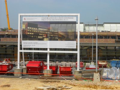 European Court of Justice in Luxembourg - Construction site sign - May 2012