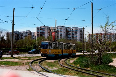 Eupatoria tram 041 2021-05 Krasnaya Gorka district