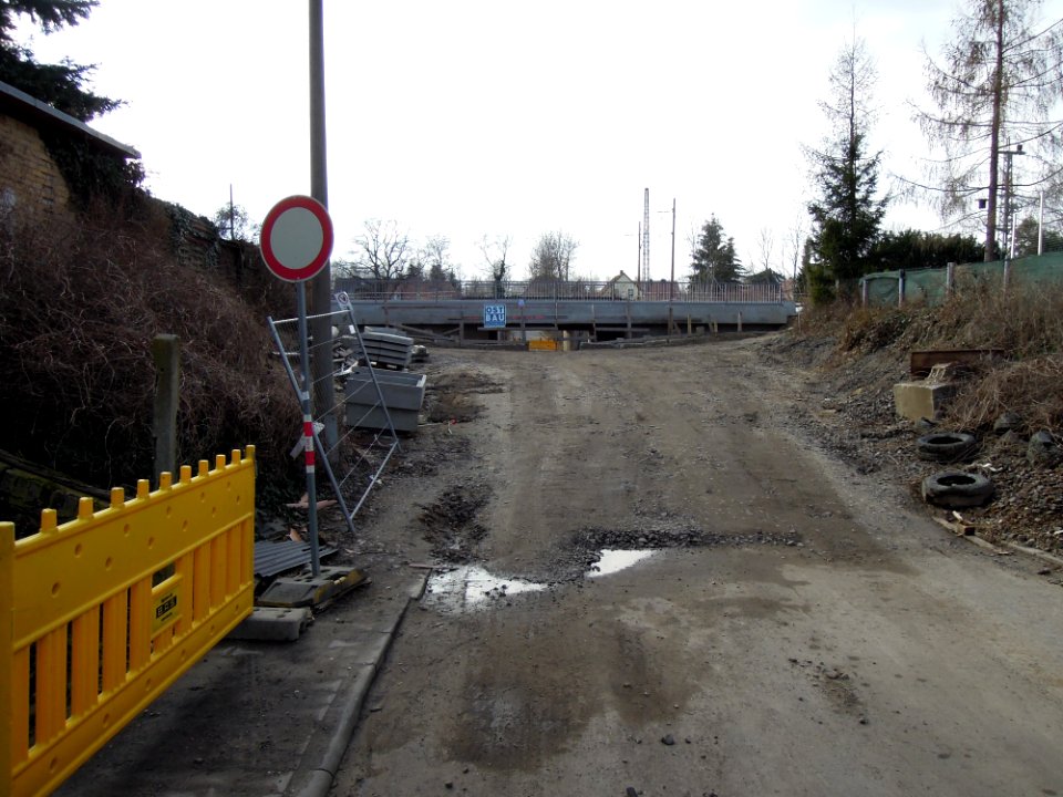 Ersatzneubau der Eisenbahnbrücken in der Turnerstraße in Großdeuben im März 2018