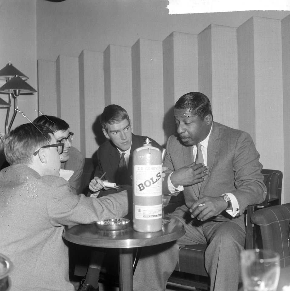 Erroll Garner in Amsterdam, hier in Amstelhotel tijdens cocktailparty, Erroll Ga, Bestanddeelnr 917-0985