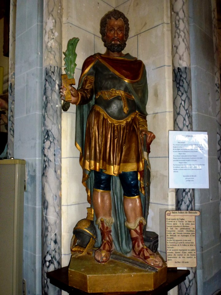 Erny-Saint-Julien (Pas-de-Calais, Fr) église Saint-Julien statue St.Julien