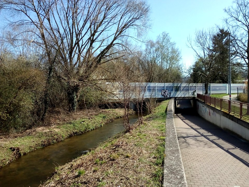 Erlengraben, Ettlingen, Brücke Bahnstrecke