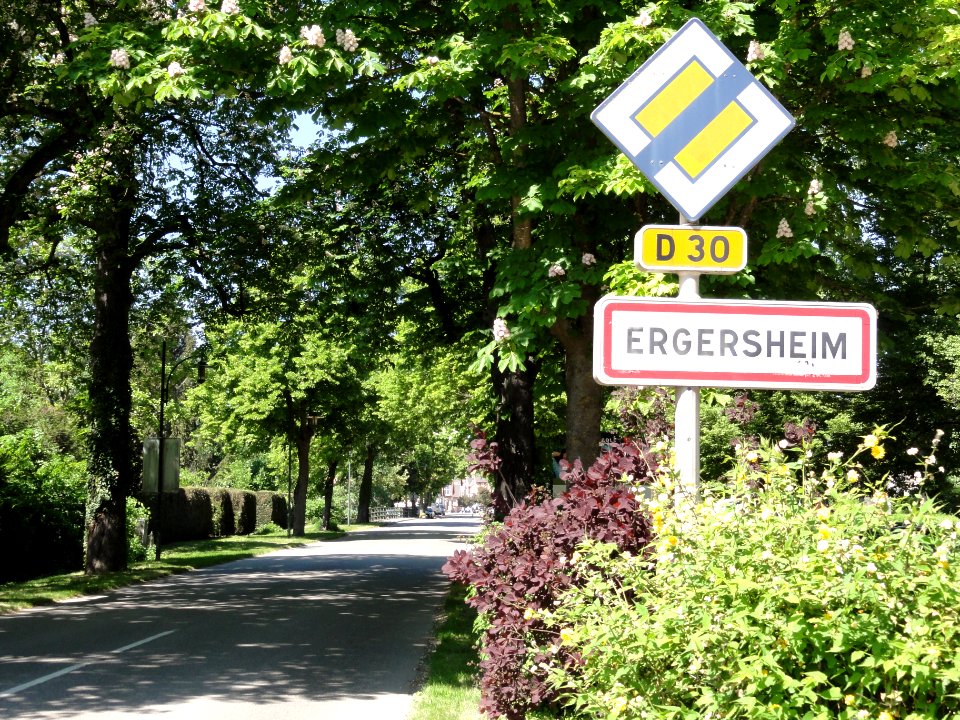 Ergersheim (Bas-Rhin) city limit sign