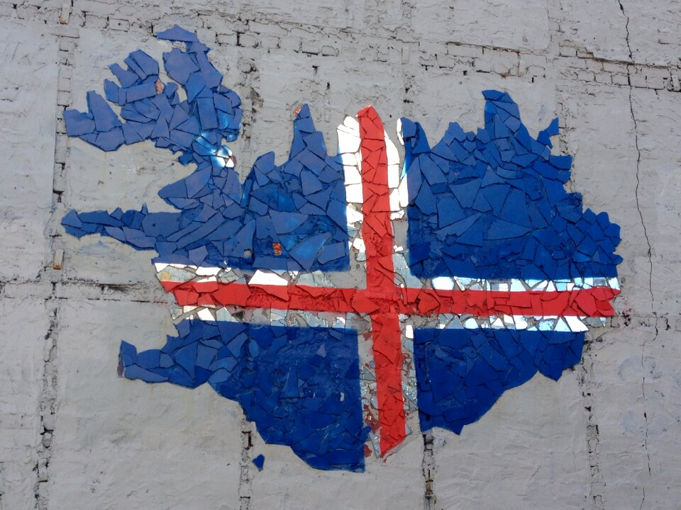 Iceland street art flag