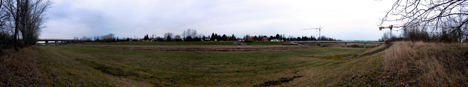 Eriken- und BAB 38-Brücken über die Weiße Elster bei Hartmannsdorf (Panorama) 2017