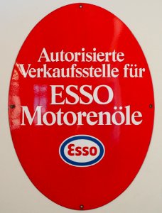 ESSO Motorenöle Emaille Werbeschild