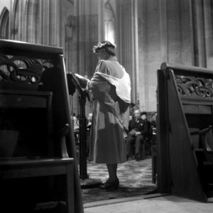 Erepromotie Mevrouw Roosevelt . In de kerk, Bestanddeelnr 902-7000