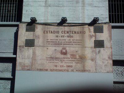Estadio Centenario inscription