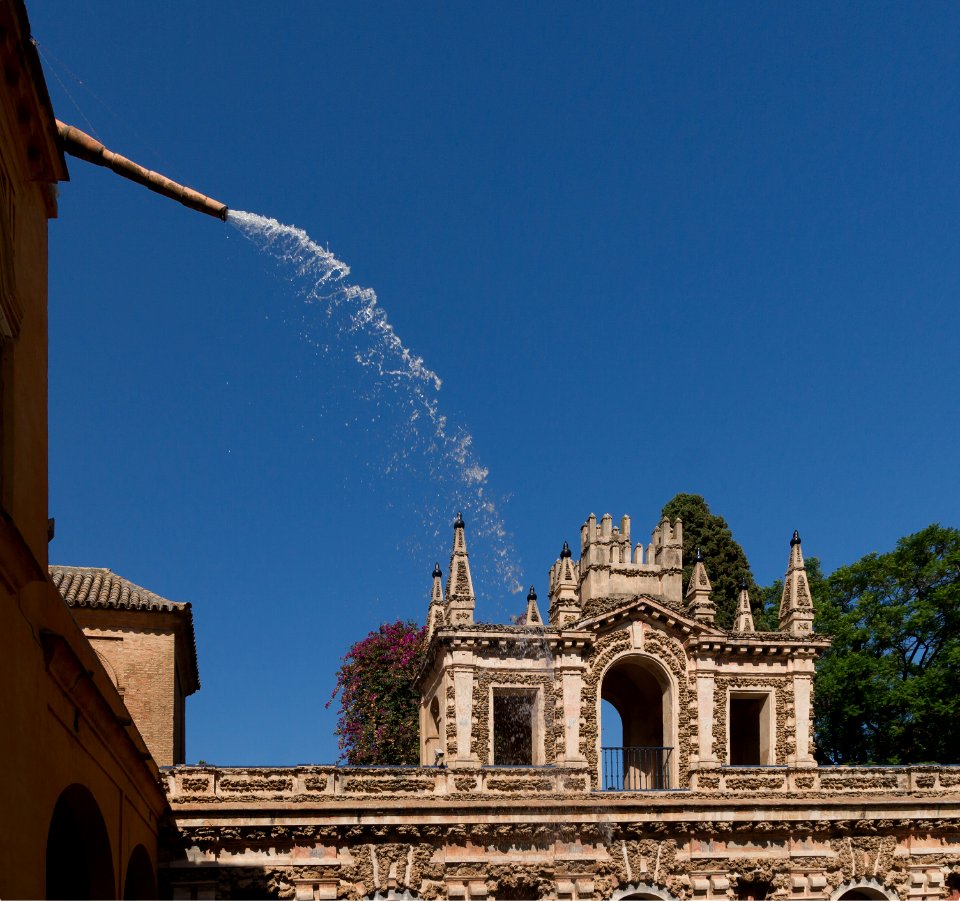 Estanque Mercurio detail alcazar Seville Andalusia Spain