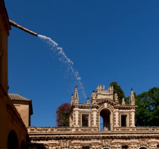Estanque Mercurio detail alcazar Seville Andalusia Spain