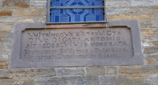 Essentho - St. Antonius von Padua - Inschrift am Turm