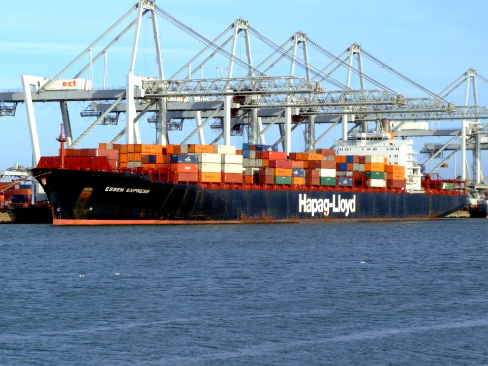 Essen Express IMO 9036909 , at the Amazone harbour, Port of Rotterdam, Holland 14-Jan-2007
