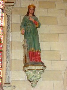 Erny-Saint-Julien (Pas-de-Calais, Fr) église Saint-Julien statue Ste Barbe
