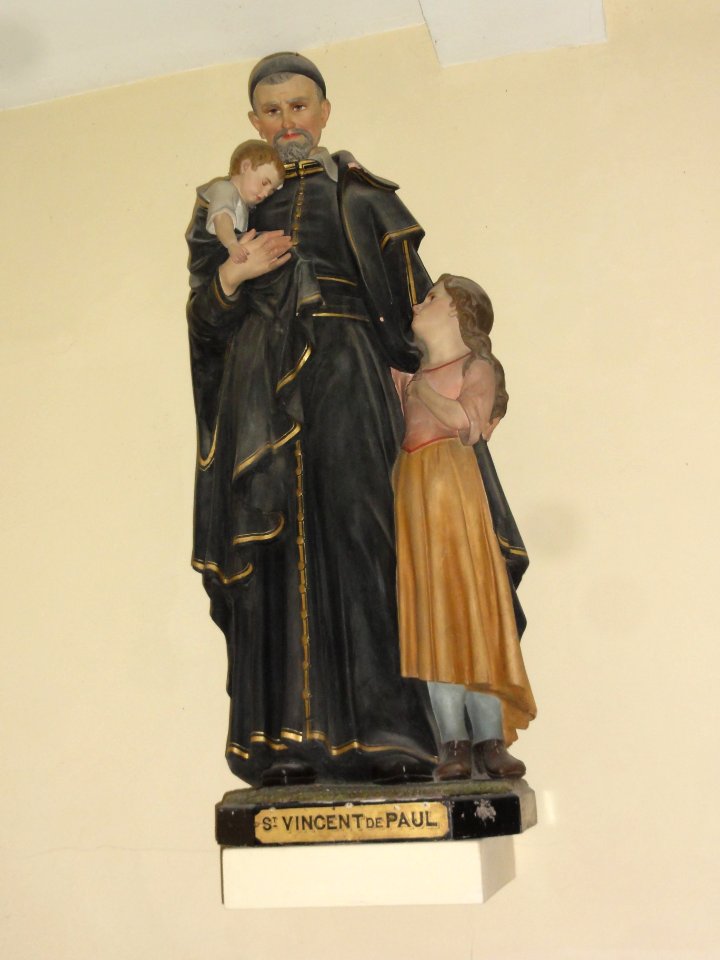 Escource (Landes) église,statue St Vincent de Paul
