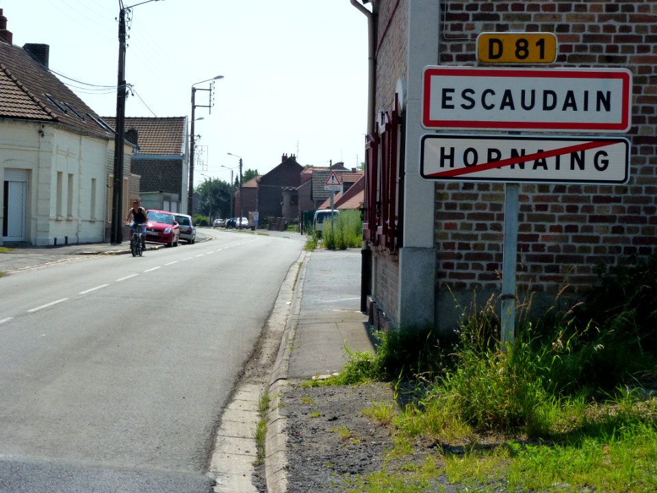 Escaudain (Nord, Fr) city limit sign