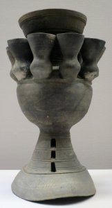 Footed jar with smaller vessels, Kofun period, 6th century, Maki