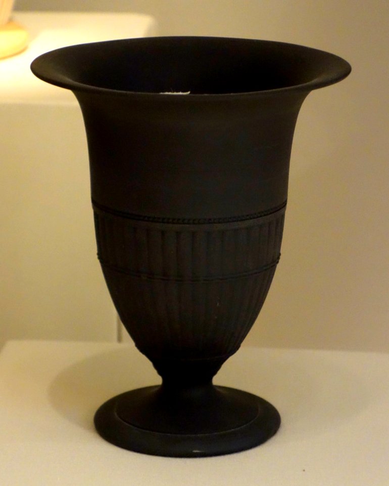 Footed Vase, Josiah Wedgwood and Sons, early 19th century, black basalt - Chazen Museum of Art - DSC01951