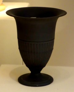 Footed Vase, Josiah Wedgwood and Sons, early 19th century, black basalt - Chazen Museum of Art - DSC01951 photo
