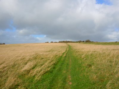 Footpath on South Downs above Hangleton (October 2017)