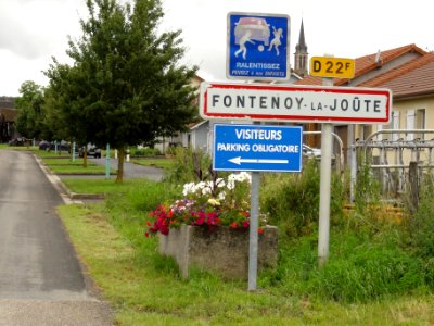 Fontenoy-la-Joûte (M-et-M) city limit sign