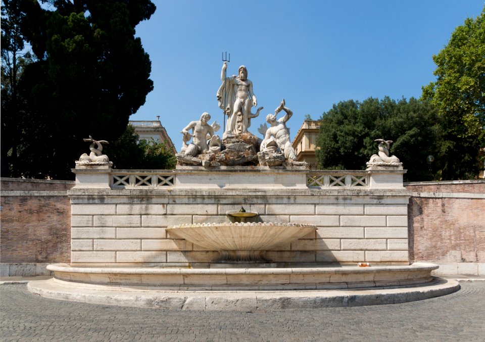 Fontana del Nettuno, Piazza del Popolo, Rome, Italie