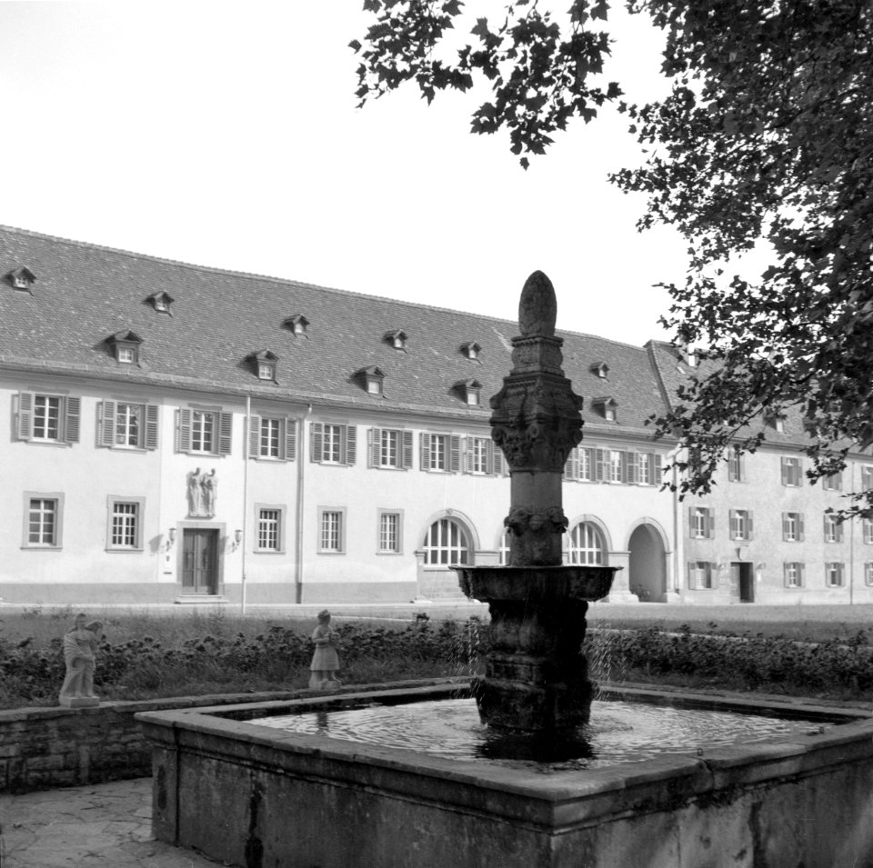 Fontein in de tuin van kasteel Mergentheim nu Deutschordensmuseum, Bestanddeelnr 254-4538