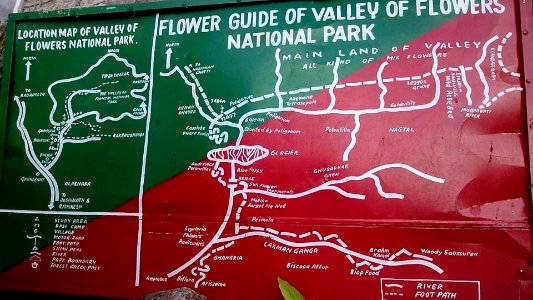 Flower Map of Valley of Flowers Uttarakhand