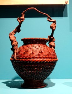 Flower basket (hanakago), Japan, 1800s-1900s, bamboo, rattan, tree root - Fowler Museum - University of California, Los Angeles - DSC02346