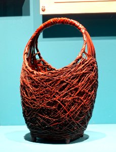 Flower basket (hanakago), Japan, 1800s-1900s, bamboo, plant fiber - Fowler Museum - University of California, Los Angeles - DSC02348