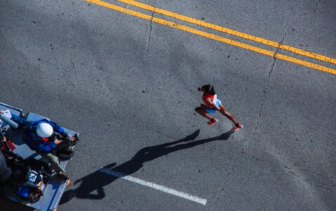 Asphalt athlete cameraman