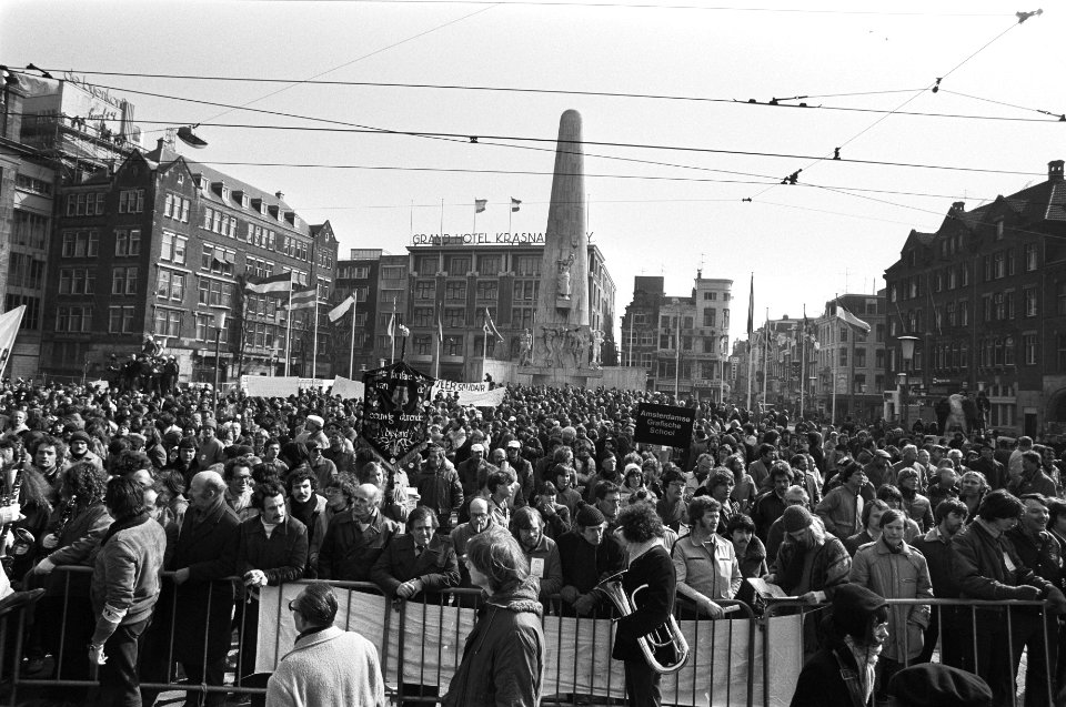 FNV manifestatie op de Dam, Amsterdam overzichten op de Dam, Bestanddeelnr 930-7348