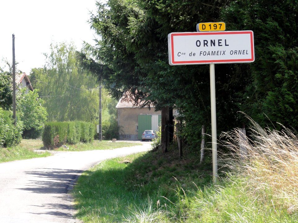 Foameix-Ornel (Meuse) city limit sign Ornel