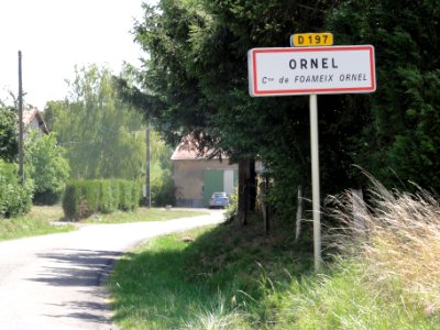 Foameix-Ornel (Meuse) city limit sign Ornel