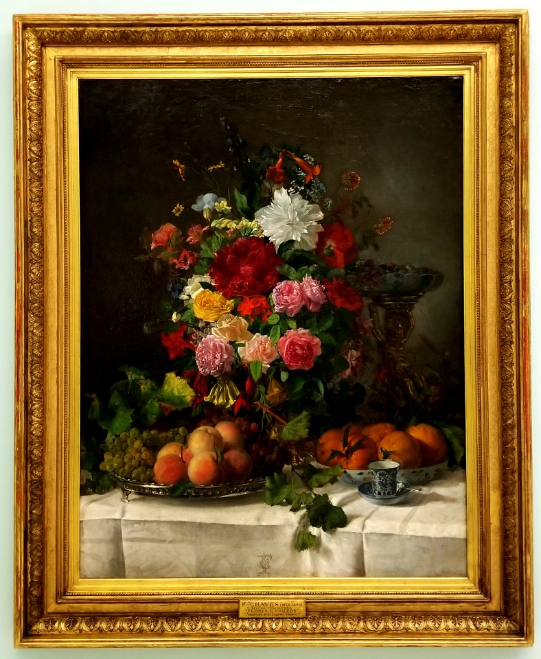 Flowers (Blue Vase) (1867) by José Ferreira Chaves