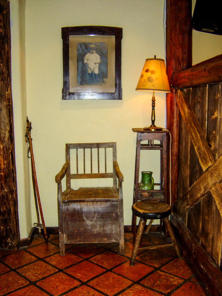 Folk art objects in a traditional Slovenian restaurant