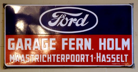 Ford enamel advert sign at the den hartog ford museum pic-084