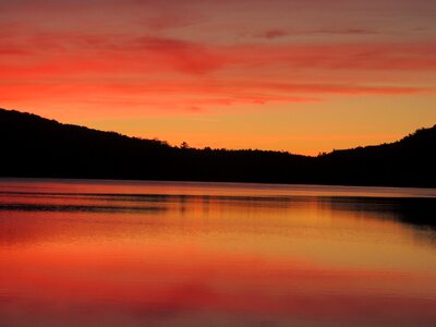 Hickey lake québec sunset photo