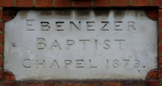 Former Ebenezer Chapel, Cedar Road, Cobham (May 2014) (Datestone)