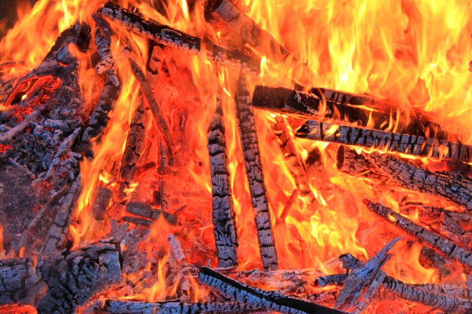Flame burn flame log fire