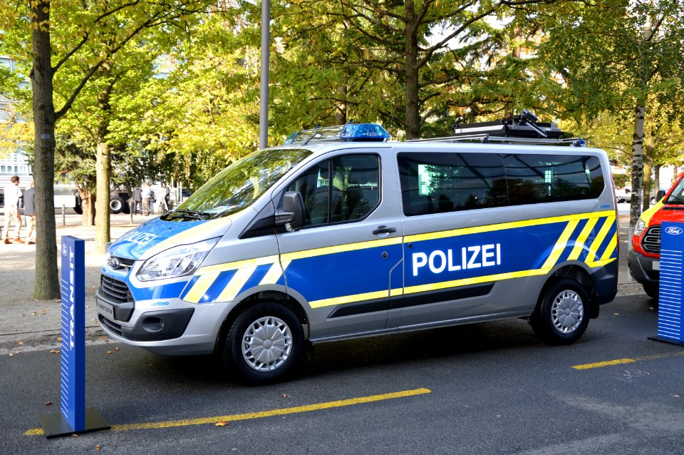Ford Transit. 2014 IAA. Police car. Free image Spielvogel