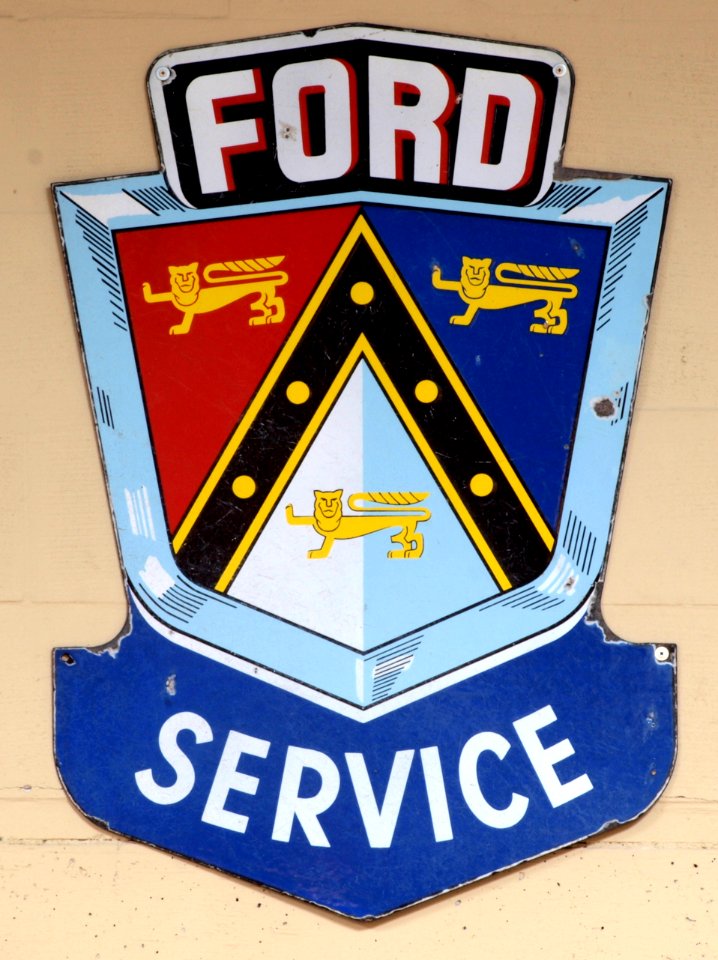 Ford service enamel advert sign at the den hartog ford museum pic-089