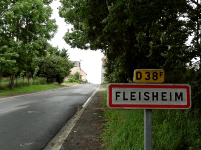 Fleisheim (Moselle) city limit sign