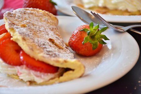 Egg omelette cream dessert photo