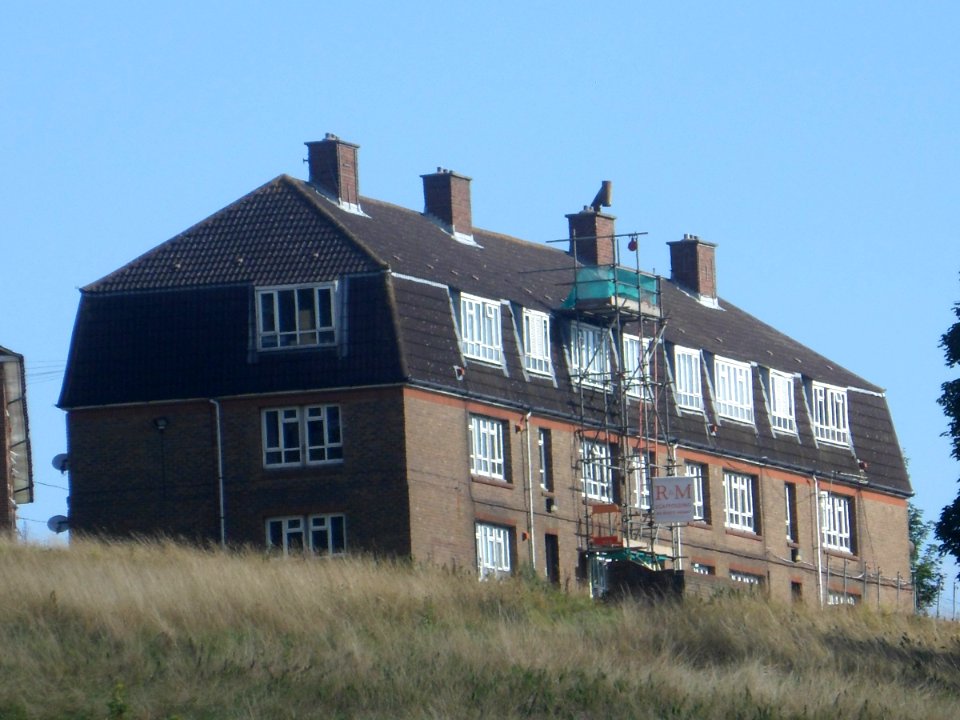 Flats at Bramble Way seen from Crowhurst Road, Hollingbury (August 2014)