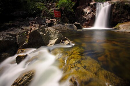 Nature waterscape brown waterfall photo