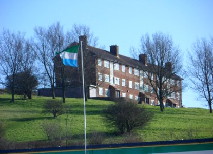 Flats at Orchid View, Hollingbury seen from Crowhurst Road (February 2014)