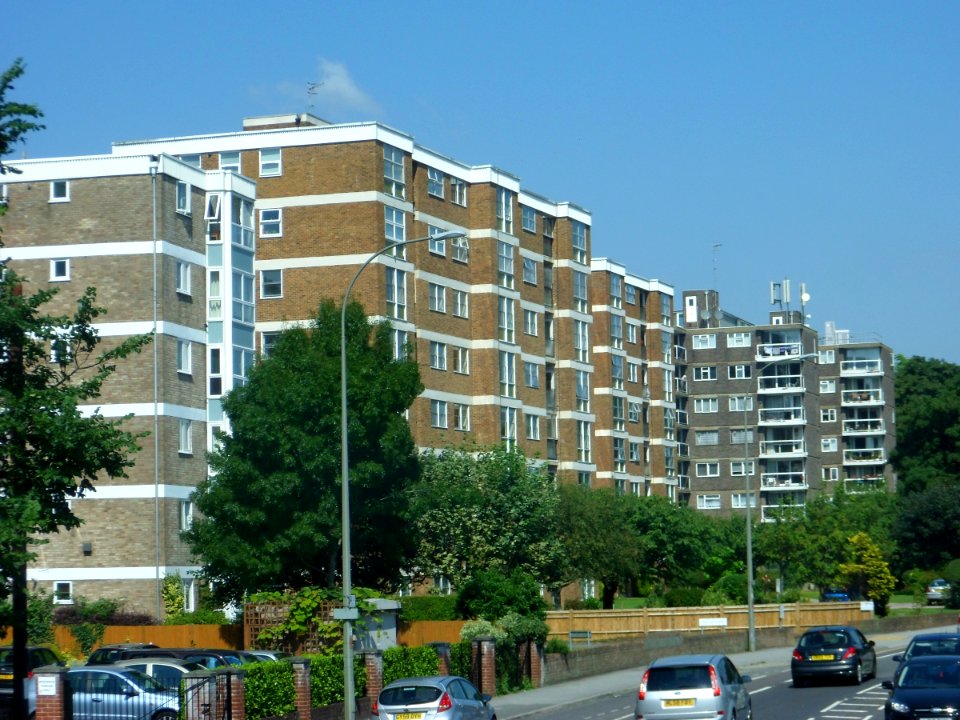 Flats on West side of London Road, Withdean (August 2013)